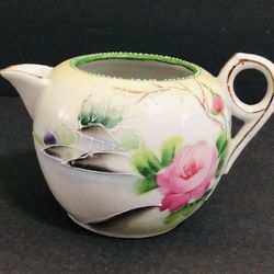 Vintage Nippon Porcelain Hand Painted Floral Porcelain Creamer