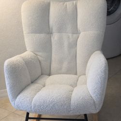 Modern Cream Bouclé Rocking Chair – Like New