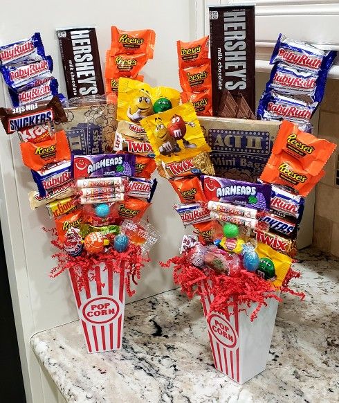 21in Candy & Popcorn Goody Arrangements $10 Each