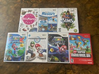 Nintendo Wii Game Lot - 7 Games (Mario Kart, Mario Galaxy 1 & 2, Wii Party)