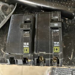 Square D Double Pole 20 and 50 amp QO Breakers 