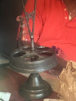 Antique Victorian Silverplate Caster Lazy Susan Decor 19th C.