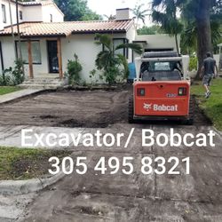 Excavator and Bobcat 