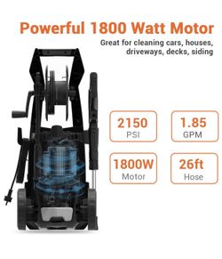 ROOJER 1800W Electric Pressure Washer High Pressure Power Washer
