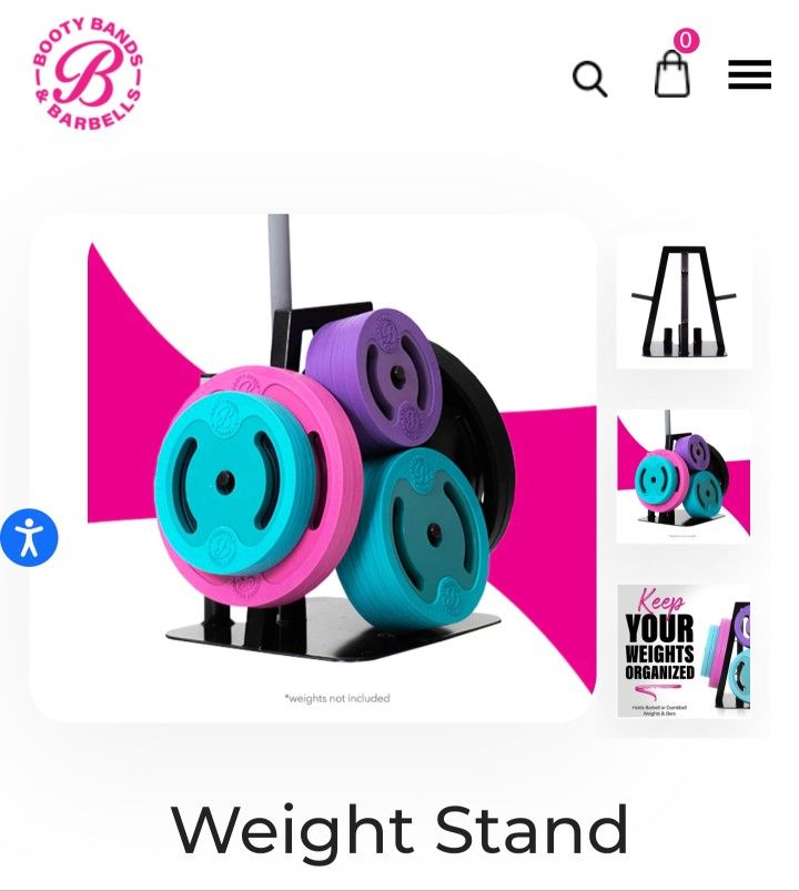 Booty Bands Barbells 126lbs Stand Included for Sale in Los