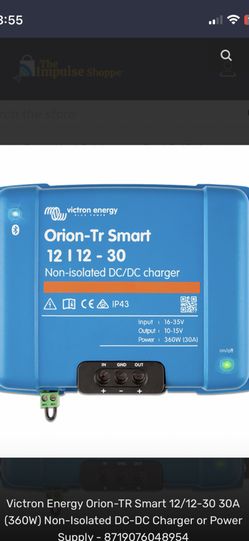 Victron Energy Orion-TR Smart 12/12-30 30A (360W) Non-Isolated DC-DC Charger or Power Supply - 