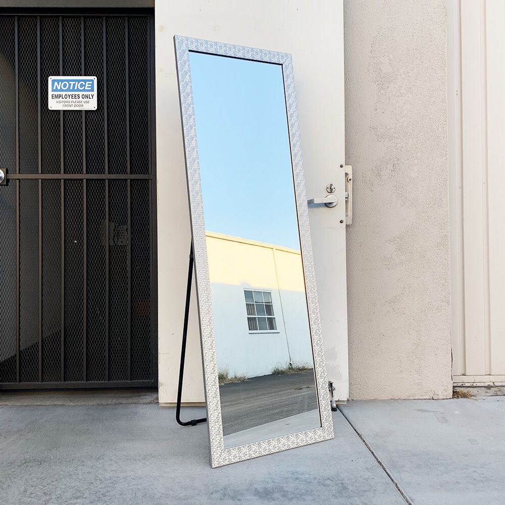 New $60 Large 22x64” Full Length Floor Mirror Free Standing Stand Up Wall Mounted Hanging Mirror with Stand