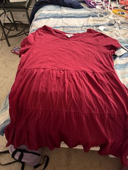 Red flowy dress