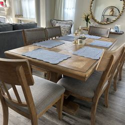 dining set one table with 4chairs and bench