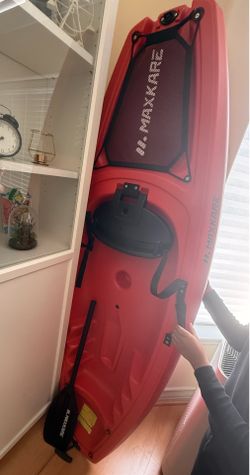 Kids kayak with paddle - red