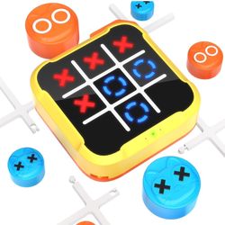Tic Tac Toe Bolt Game 4-in-1 Handheld Portable Electronic Toy, Educational Board Games Puzzle for Kids and Adults, Perfect for Travel, Road Trips, and
