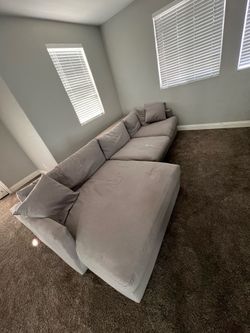Gray Fabric Sectional Sofa with Chaise