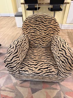 Animal Print Upholstered Accent Chair