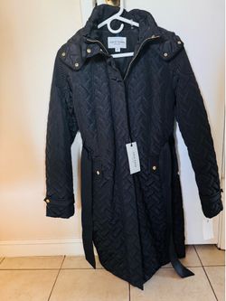 Women jacket hooded mid weight Quilted s/p size black
