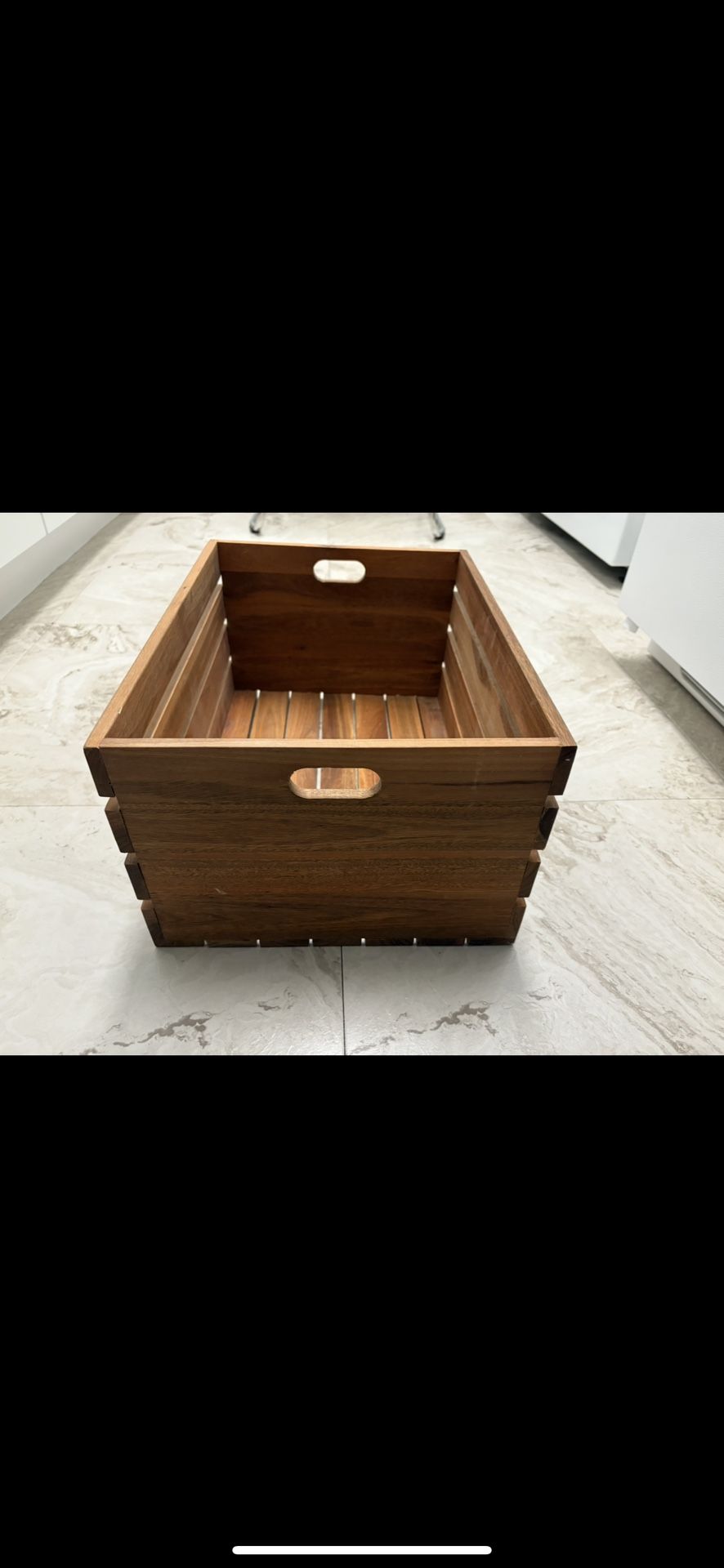 Stained Wood Crate 16” Long, 11.5” Wide, 8” High Home Decor Desk Table Chair Weights Pictures Mirror Shelves Storage Toys Art Dresser Frames Lamp