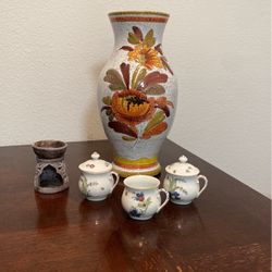 Ceramic Vase / Tea Candle Essential Oil Diffuser/ Porcelain Mini-Cups