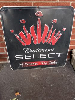 Budweiser Select Metal Sign 24"X 24"