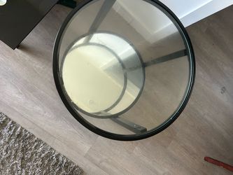 MOVING OUT SALE Need everything gone ASAP!!!  Round Black Metal and Glass Tiered Side Table