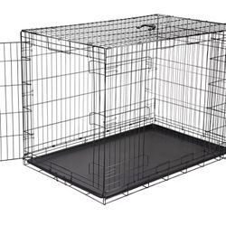 Amazon Basics Durable, Foldable Metal Wire Dog Crate with Tray