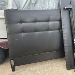 Queen Size Leather Headboard And Bed Frame