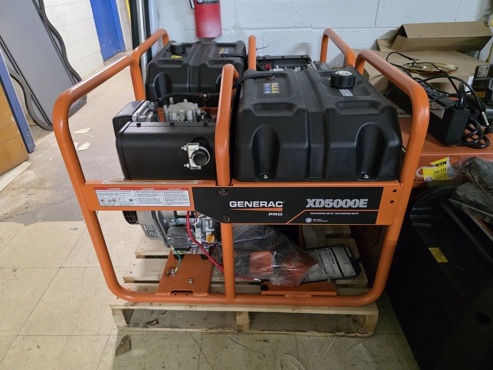 Generac XD5000E- 5000 Watt Electric Start Portable Diesel Generator (CARB)