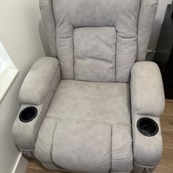 BCP Gray Cloth Power Lift Recliner With Massage And Heat