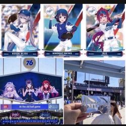 Hololive 2025 Set Of 3 Cards Sealed Dodgers 