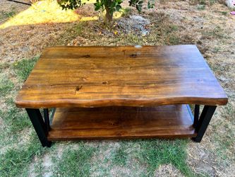 Rustic Wood and Metal Coffee Table