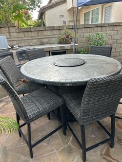 Bar Height Fireplace Table