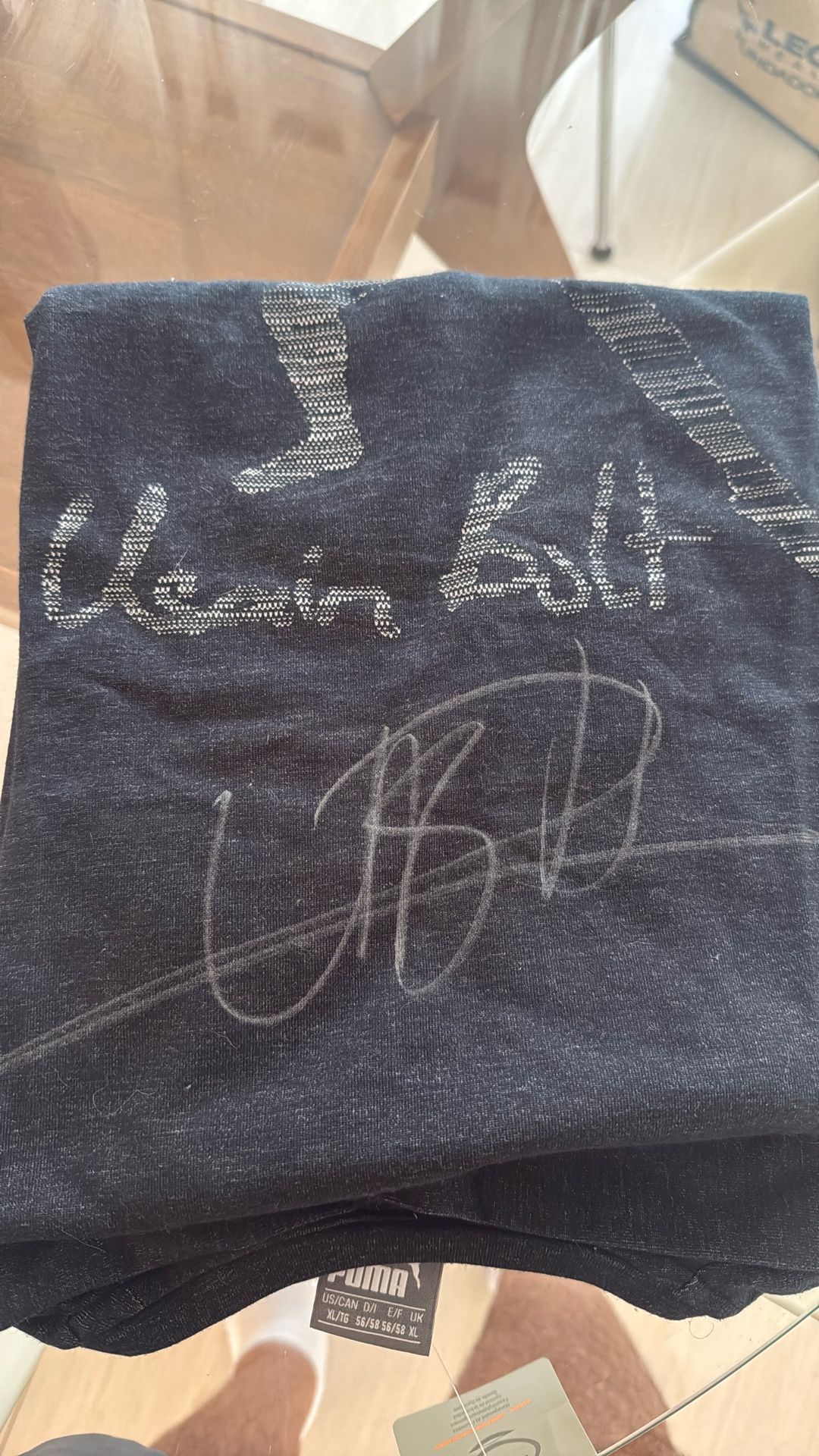 Signed Usain Bolt T Shirt