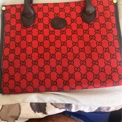 Limited Edition Gucci Red Canvas Tote