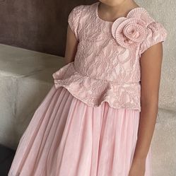 Pippa & Julie Girls size 3T Mauve Pink Spring Easter Wedding dress 