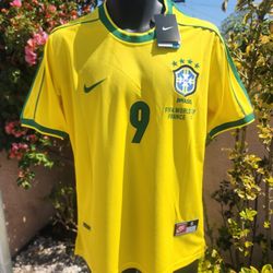 Brasil Home Ronaldo Soccer Jersey 1998