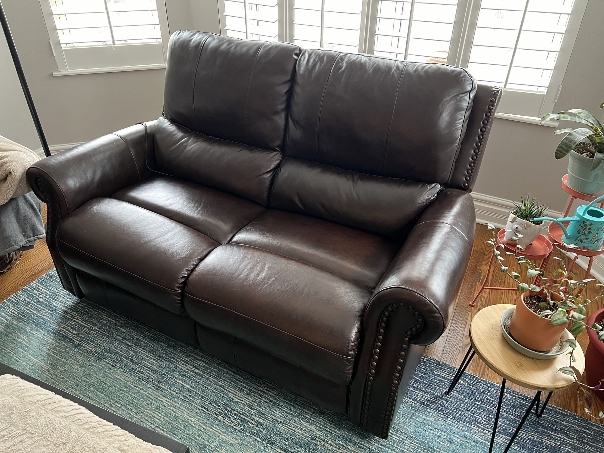 Leather Recliner Sofa and Loveseat