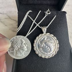 .999 Sterling Silver Double Sided,  Collectors Edition Caesar Rufo Zodiac Scorpio Pendant /necklace 22in. 925 Chain ,