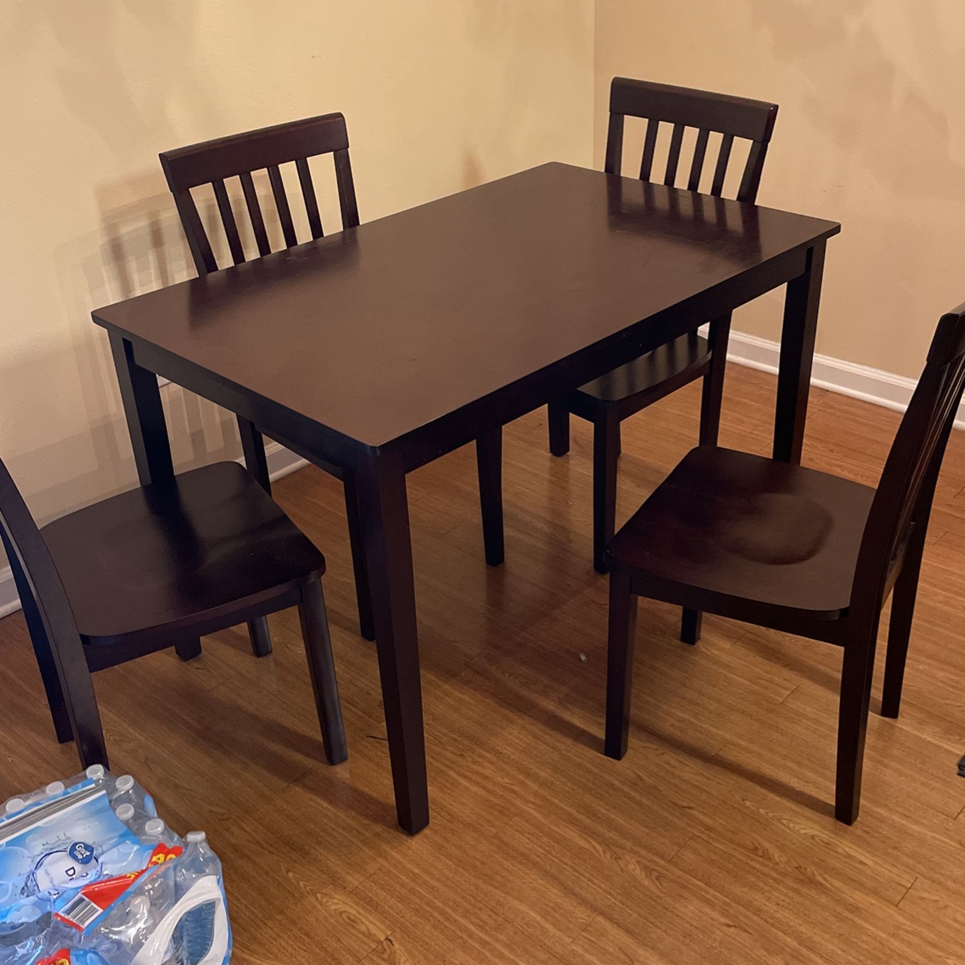 Dark Brown Table w/ 4 Chairs