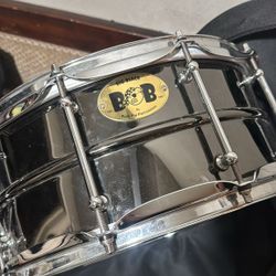 Pork Pie Big Black Brass Snare Drum With Tube Lugs and Chrome Hardware Black 14 x 6.5 in.