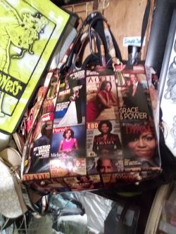 Michelle Obama Magazine Cover Print Tote Bag vintage