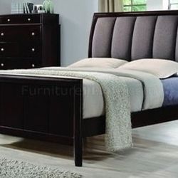 Brand New Bed with Grey Fabric Headboard