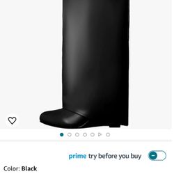 Kluolandi Women's Fold Over Knee High Boots with Metal Padlock Covered Wedge Heel Wide Calf Pull On Boots