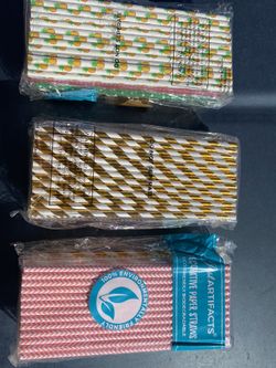 Paper Colorful Drinking Straws  (bulk rates) 100/ok