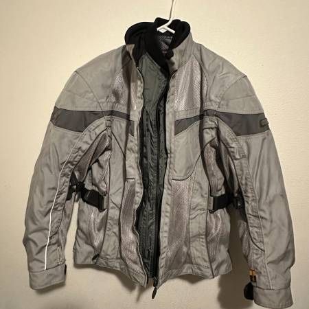 Olympia Moto Sports Cordura Airglide 2 motorcycle gray jacket & liner womens XL