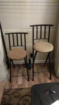 Metal folding suede Stools