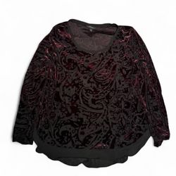 Simply Vera Vera Wang Women's XL Plum Wine Purple Burnout Sheer Velvet Top‎ Long Sleeve       #SimplyVeraVeraWang #EverydayStyle #OOTD #VeraWangGang #