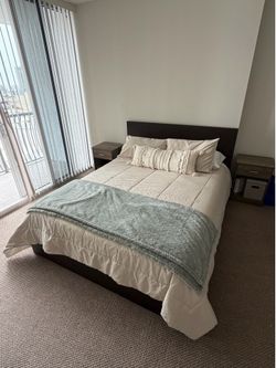 Queen Malm bed frame with Luroy slatted base