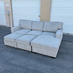 Gray Sectional Sleeper Sofa With Hidden Chaise Storage ( Can Deliver For $10 )