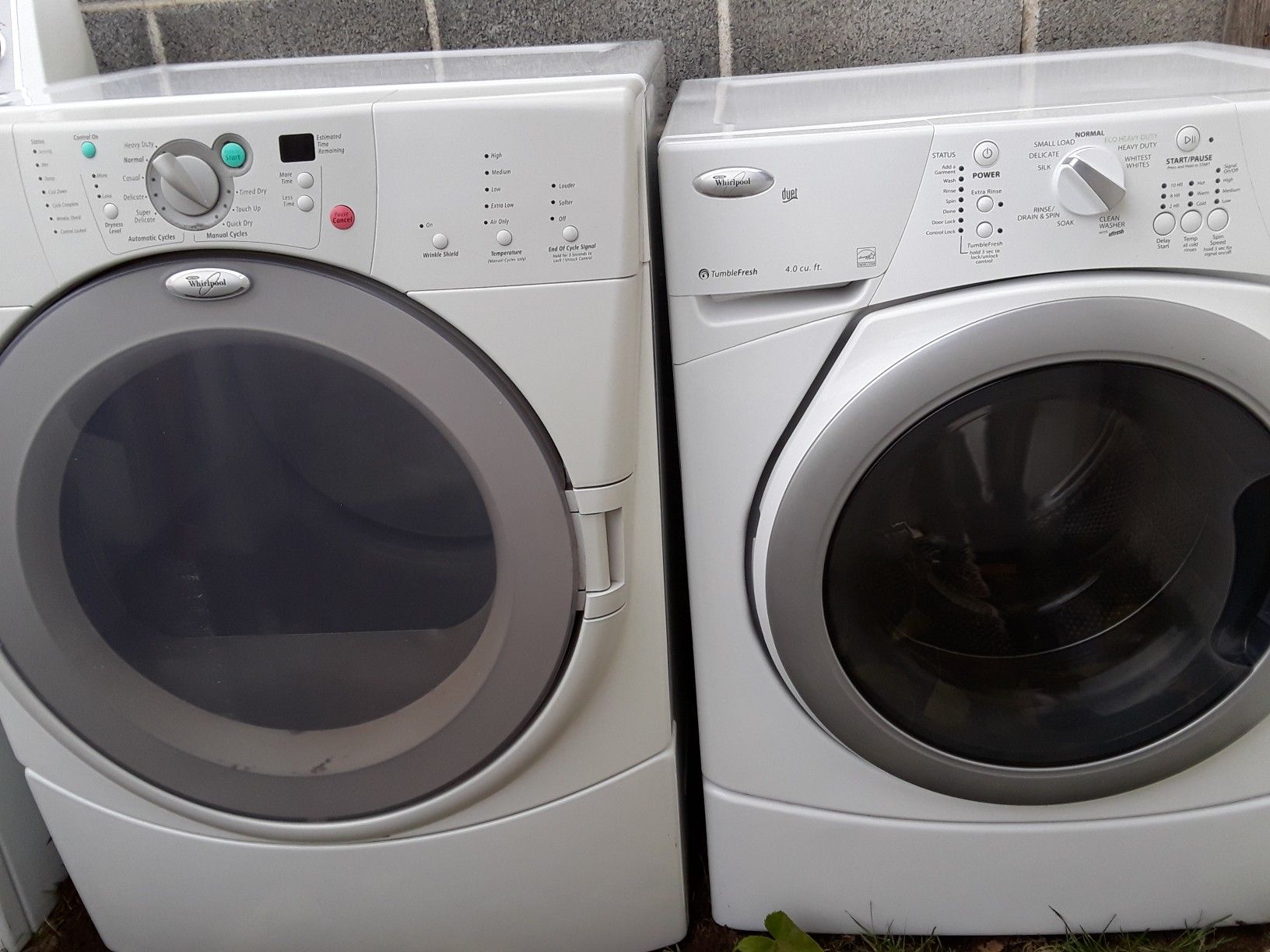 Whirlpool duet washer and dryer with warranty