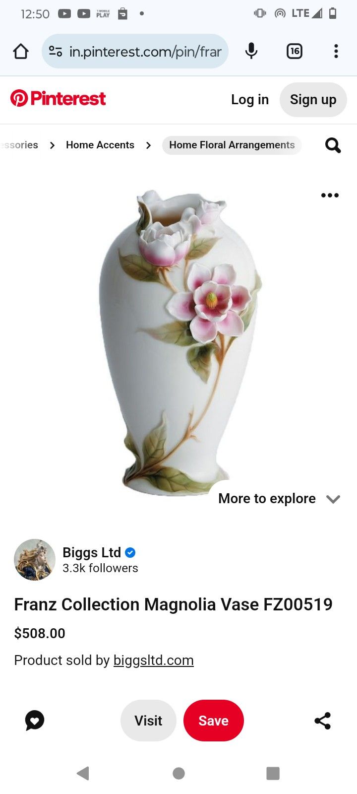 Franz Magnolia Vase 2004