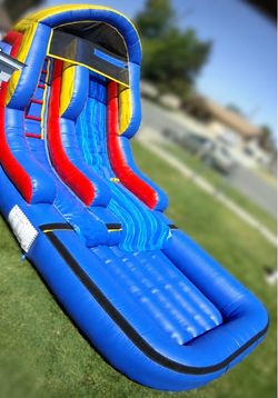 Used Large Inflatable Water Slide with Pool