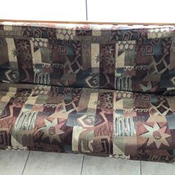 Wood Futon Frame (brown) w/ Full Size Mattress (6in thick)